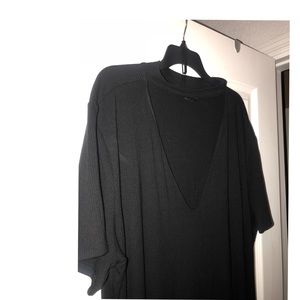 Black dress with choker